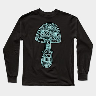 Psychedelicious in Cyan Long Sleeve T-Shirt